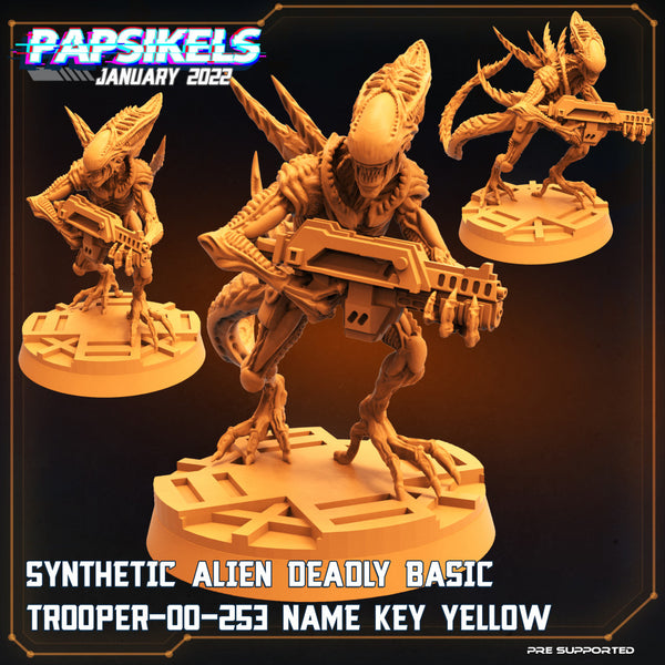 SYNTHETIC ALIEN DEADLY BASIC TROOPER-00-254 NAME KEY YELLOW - Only-Games