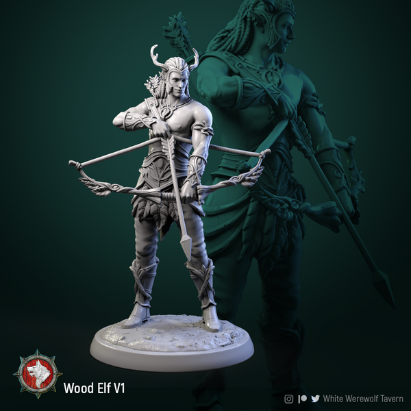 Wood Elf pose1 32mm - Only-Games