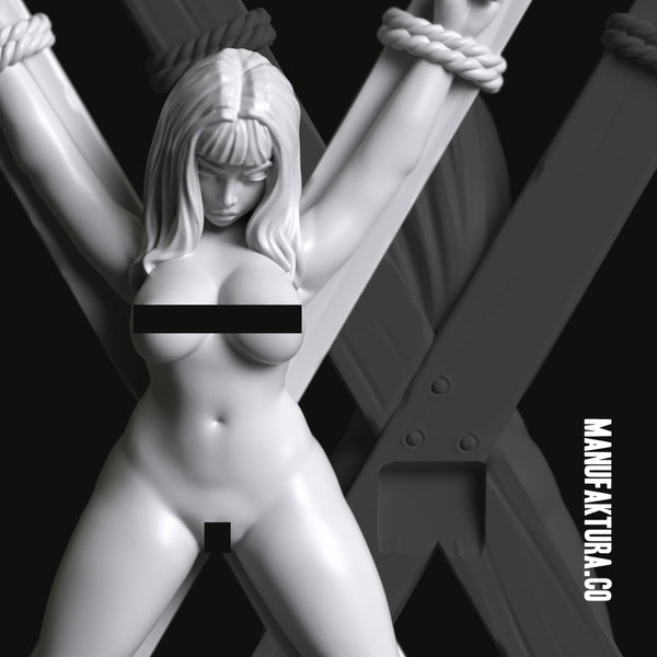 Sub Series 52 - Naked & Crucified Female Prisoner Slave - Only-Games