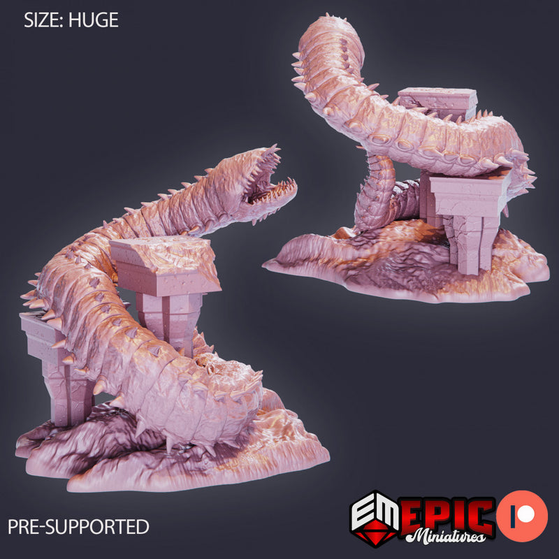 Young Purple Worm Pillar / Giant Spiked Creeper / Desert Sandworm / Cave Crawler - Only-Games