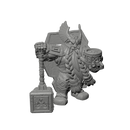 Dwarf with shield and hammer and pipe 28mm scale.stl - Only-Games