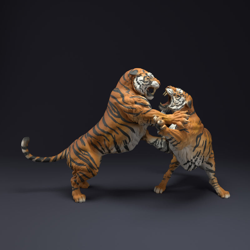 3D Printable Bengal Tiger Sit by Animal Den Miniatures