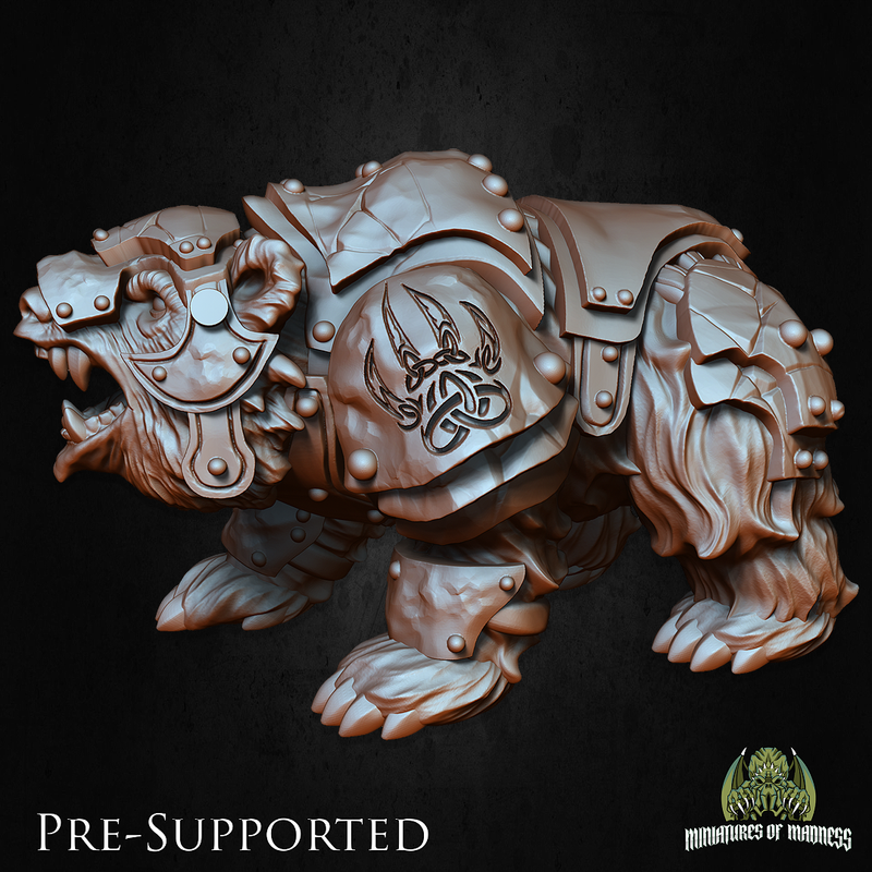 WarBear Dwarf Mount [32mm Scale] Dwarf Knight Fighter - Only-Games