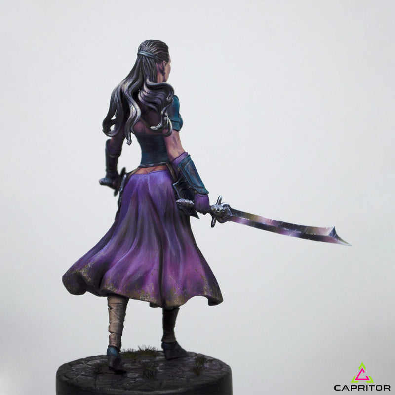 Female Dark Elf Warrior "Ylenia Bloodthorn" 75mm Scale - Only-Games