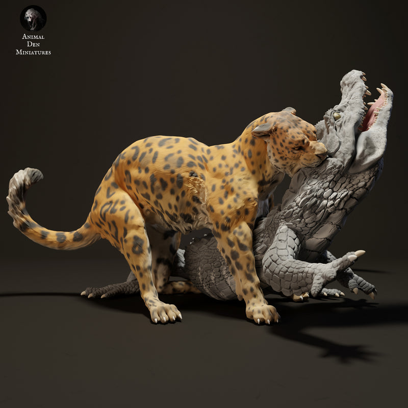 Jaguar Hunting Black Caiman  1/18 scale - Only-Games