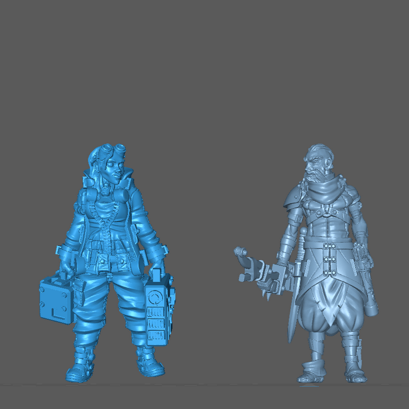 (0080) Female mechanic medic cyberpunk with medi-kit and tool bag - Only-Games