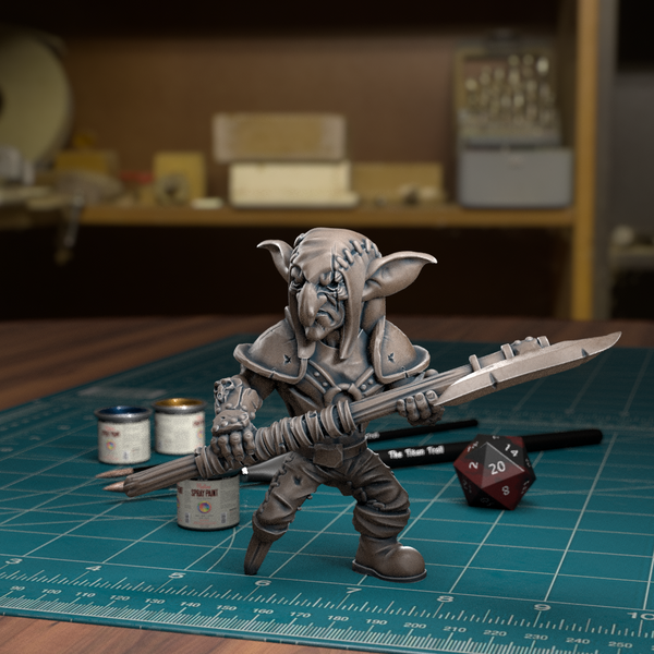 Goblin With A Cleaver Axe 02 - TytanTroll Miniatures - DnD - Fantasy - Only-Games