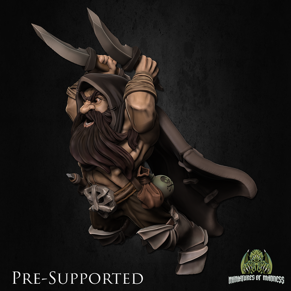 Kogan The Raider [PRE-COLORED] 32mm Scale Dwarf Rogue Assassin - Only-Games
