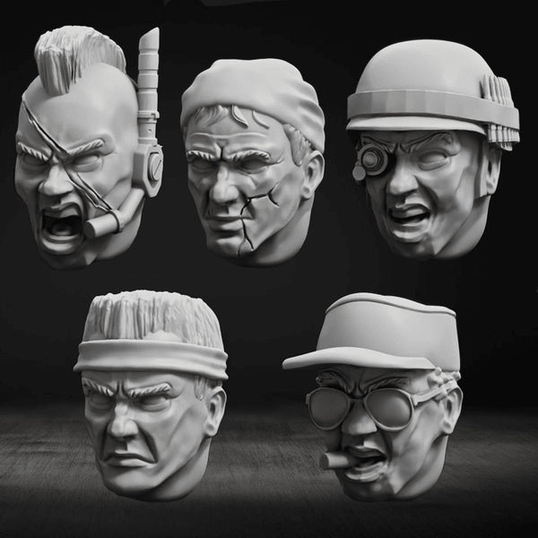 Jungle Fighters Head Bits "Commandos" Set x5 - Only-Games