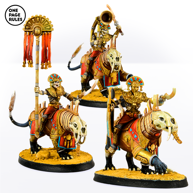 Mummified Skeleton Beast Riders Command (3 Models) - Only-Games