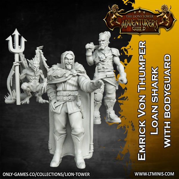 Emrick Von Thumper - Loan Shark with Bodyguard (32mm scale) - Only-Games