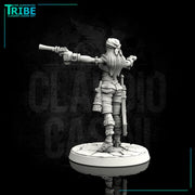(0027) Female human elf half orc tiefling pirate with guns - Only-Games