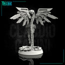 (0100) Female cyberpunk net-runner with wings and connection cable - Only-Games