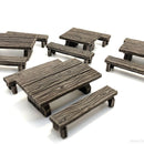 Mediaval wooden table and bench - Only-Games