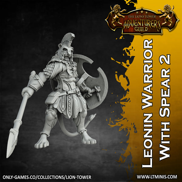 Leonin Warrior with Spear 2 (32mm scale) - Only-Games