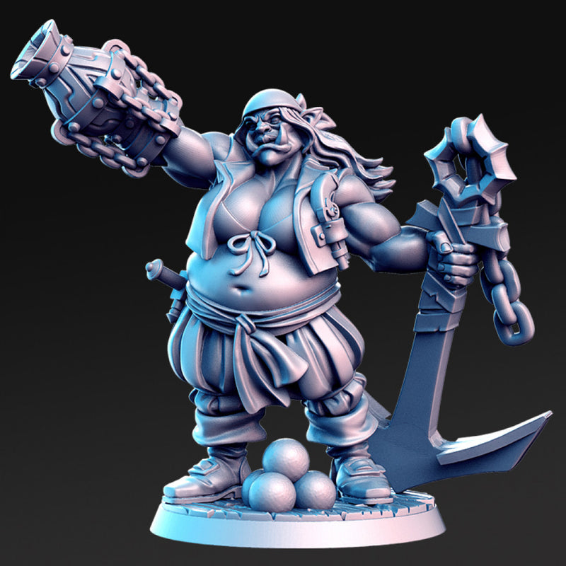 Hooks - Female Ogre Pirate - 32mm - DnD - - Only-Games