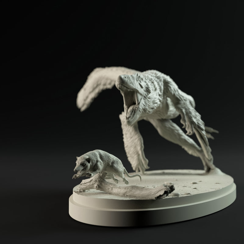 Dromeosaurus chasing Alphadon 1-12 scale dinosaur - Only-Games