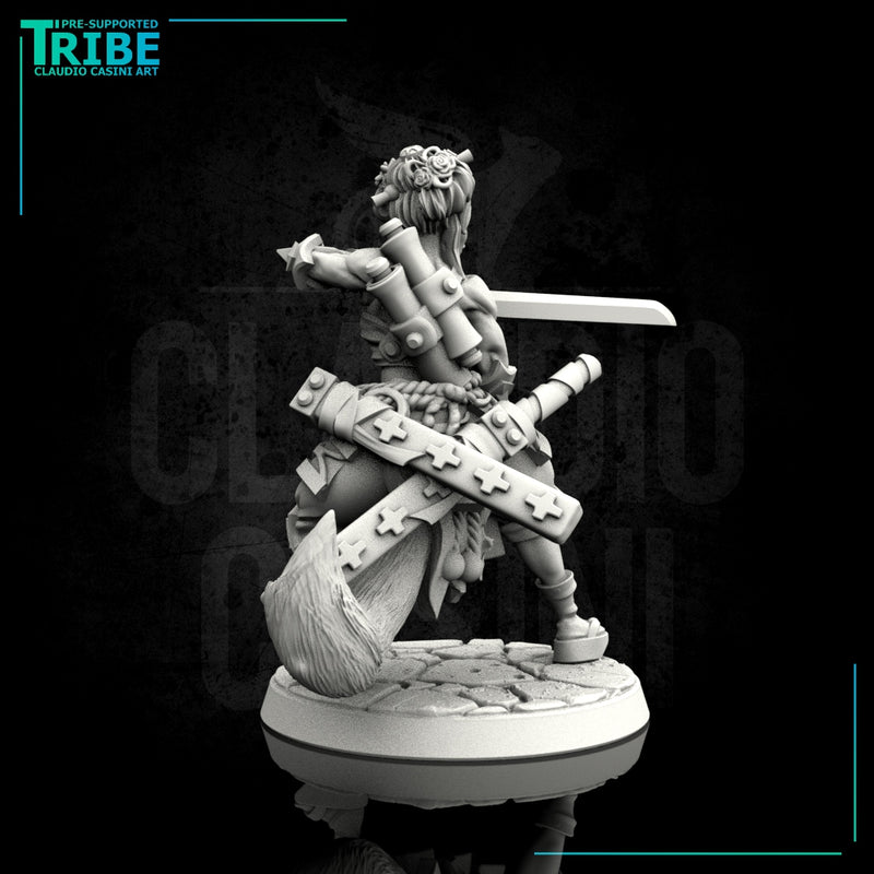 (0038) Female elf human tiefling oni kitsune samurai - Only-Games