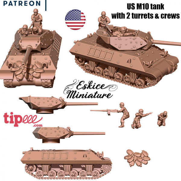 Tank US M10 Wolverine - 28mm - Only-Games