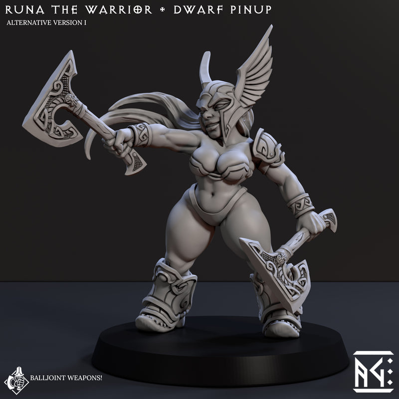 Runa The Warrior - Dwarf Pinup (Lok-Badar Dwarven Defenders) - Only-Games