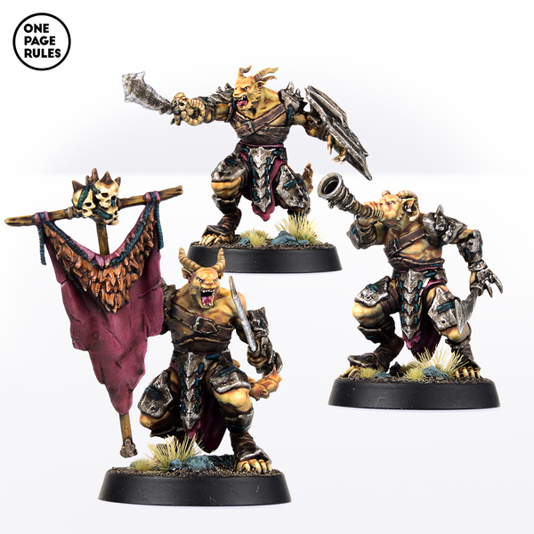 Beastmen Warriors Command (3 Models) - Only-Games