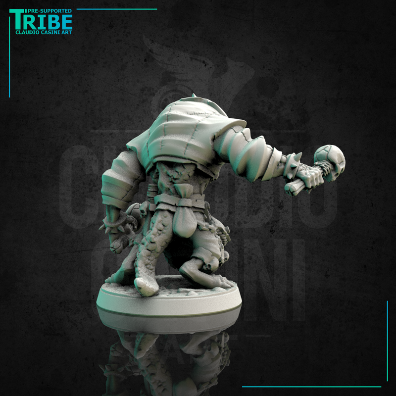 (0141) Troglodyte musician bard with drum - Only-Games