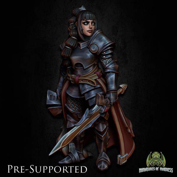 Ester Sunwalker  [32mm] Female Paladin Cleric Knight - Only-Games