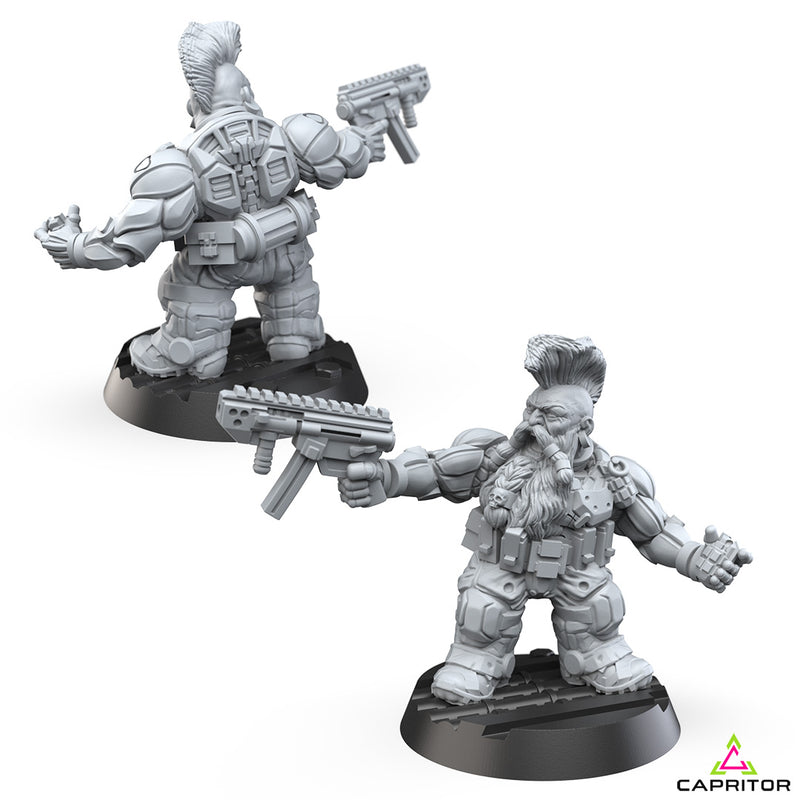 Tactical Space Dwarf Specialist Squad (6 Models + 6 Industrial Bases) - Only-Games