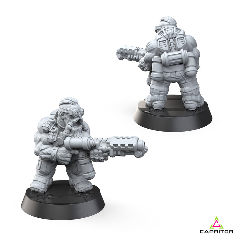 Tactical Space Dwarf Specialist Squad (6 Models + 6 Industrial Bases) - Only-Games