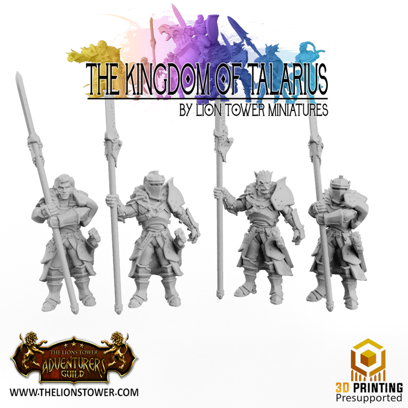 Kingdom of Talarius, Kingsguard Glaiveguard (12 x 32mm scale minis) - Only-Games