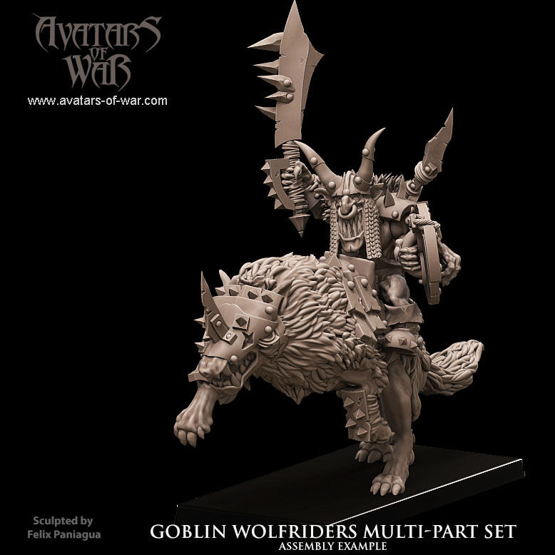 Goblin Wolf Riders multi-part regiment (10 miniatures) - Only-Games