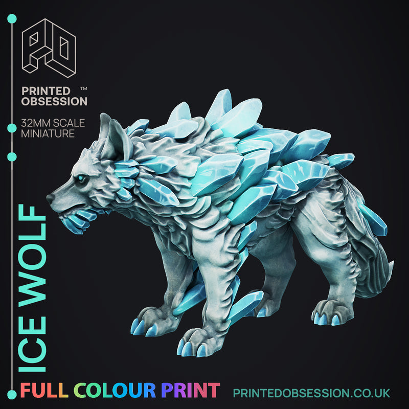 Ice Wolf - Pre-Coloured - 32mm Scale - Only-Games