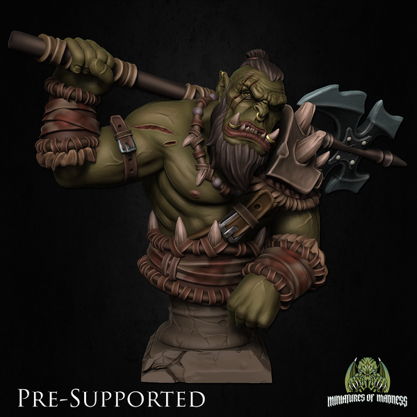 Barbarian Orc Bust - Dhog_Skullcrush - Only-Games