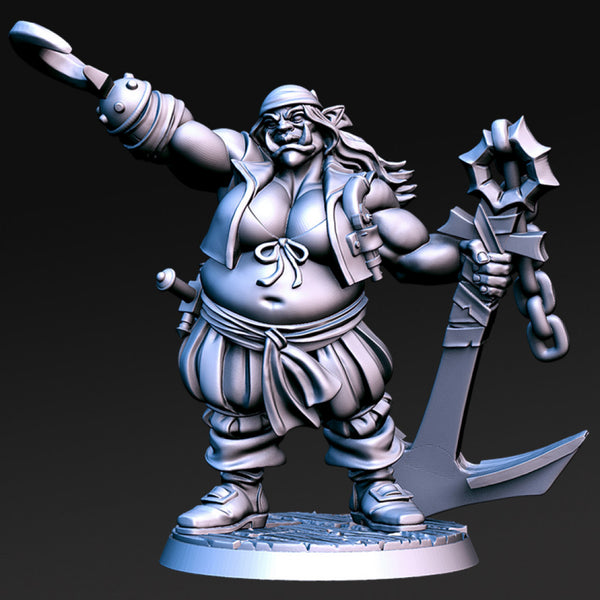 Hooks - Female Ogre Pirate - 32mm - DnD - - Only-Games