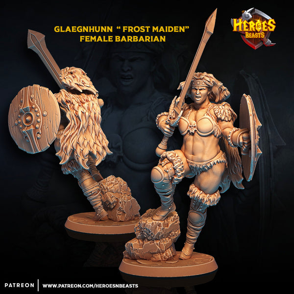 Glaegnhunn  “ Frost Maiden”  - female barbarian - Only-Games