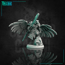 (0091) Male featherfolk birdman warrior with spear - Only-Games