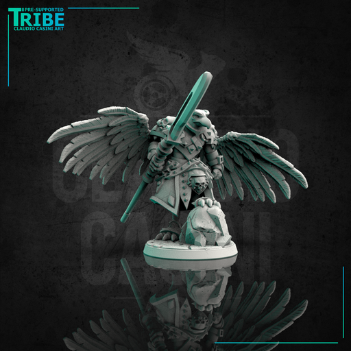 (0091) Male featherfolk birdman warrior with spear - Only-Games