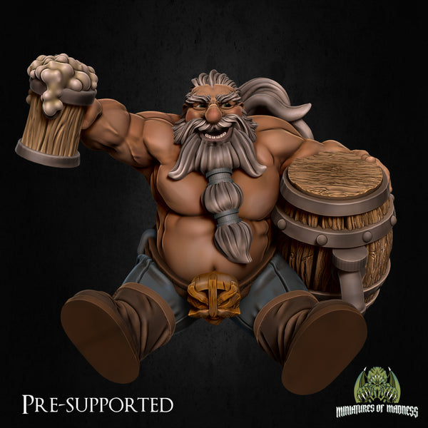 Hobur The Party-boy [PRE-COLORED] 32mm Scale Drunked Dwarf - Only-Games