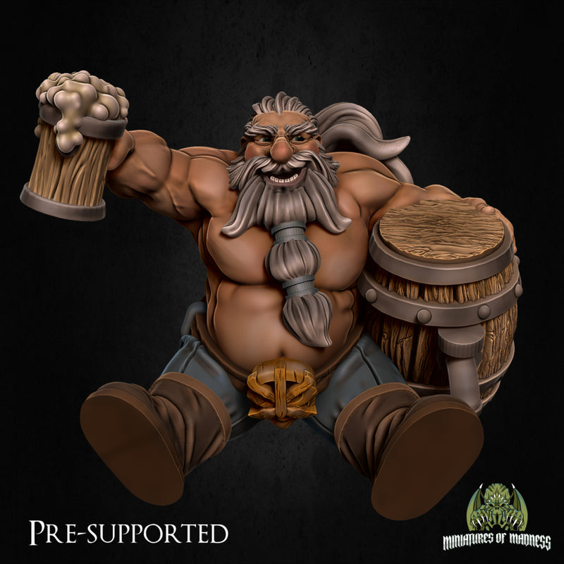 Hobur The Party-boy [PRE-COLORED] 32mm Scale Drunked Dwarf - Only-Games