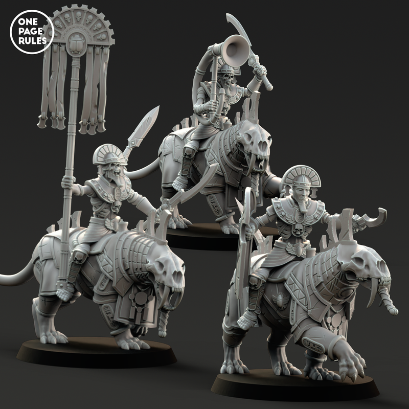 Skeleton Beast Riders Command (3 Models) - Only-Games