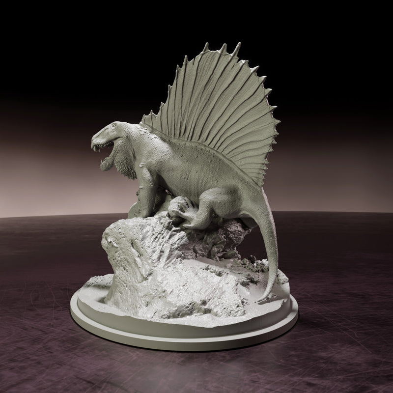 Dimetrodon on a rock prehistoric animal - Only-Games