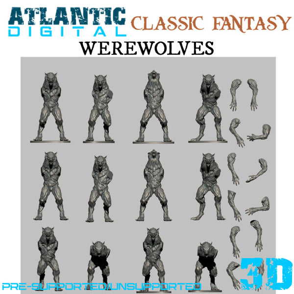 Classic Fantasy Werewolves - Puddle Bases - Only-Games