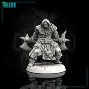 (0001) Male human half orc barbarian with two axes - Only-Games