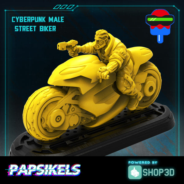 Cyberpunk Male Street Biker - Only-Games