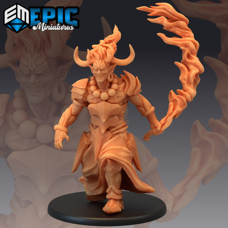 Efreeti Flame Sword / Fire Elemental Genie / Oriental Efreet / Ifrit Lord - Only-Games