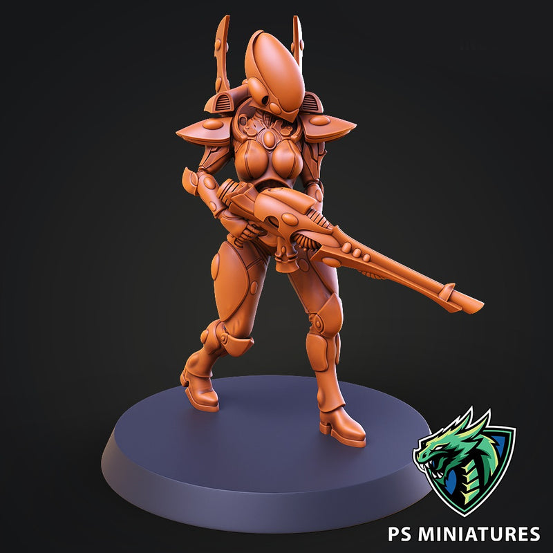 Space Elf Female Soldier Pose 4 - Only-Games