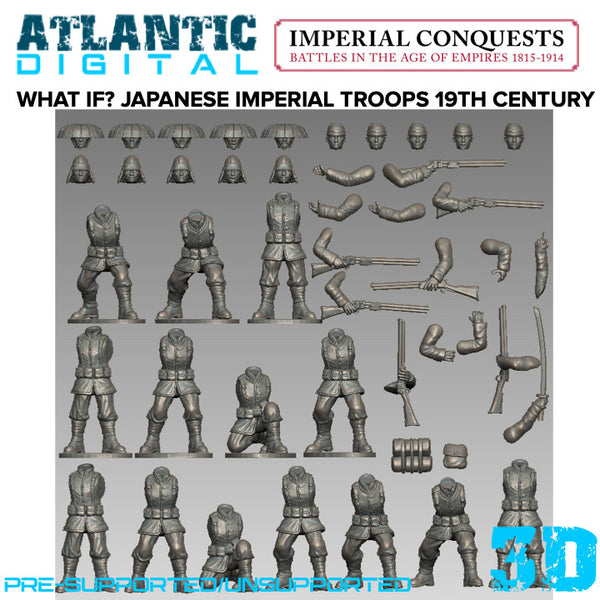 What If? Alternate 19th Century Japanese Imperial Troops - Puddle Bases - Only-Games