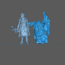 (0158) Male dwarf warrior with a shield and an arm-blade - Only-Games