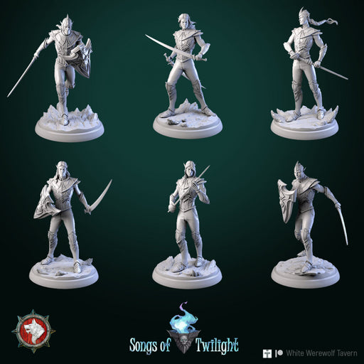 Drow Warriors set 6 miniatures 32 mm pre-supported - Only-Games