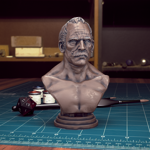 Male Bust - 50mm Scale - TytanTroll Miniatures - Only-Games